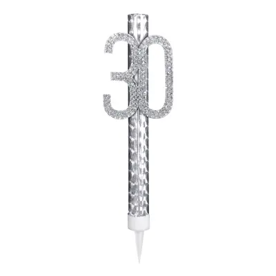 Isfackla 30 Silver med Strass