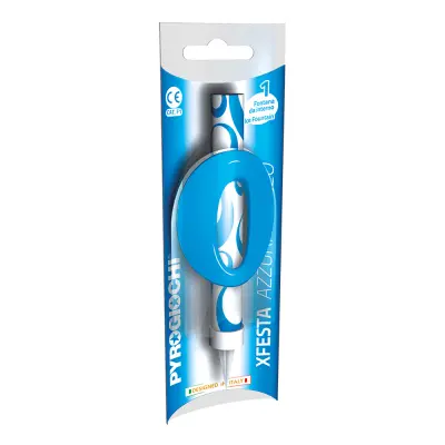 Isfackla Blå med Siffra - Siffra 0