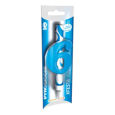 Isfackla Blå med Siffra - Siffra 6