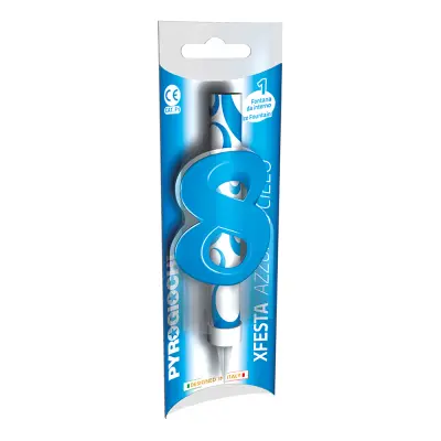 Isfackla Blå med Siffra - Siffra 8