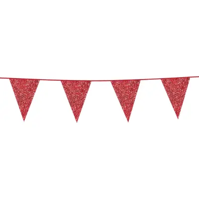 Vimpelgirlang Glitter Röd