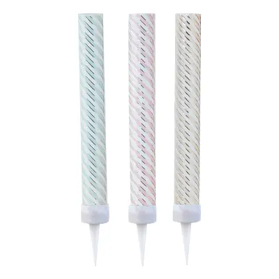 Isfacklor Pastell/Guld Randig Metallic - 3-pack