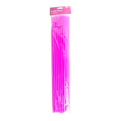 Jättesugrör Neonrosa - 25-pack
