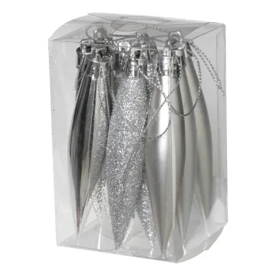 Julgranskula Droppe Silver - 9-pack