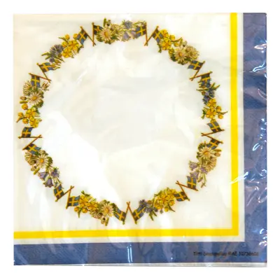 Kaffeservetter Flaggkrans Sverige - 20-pack