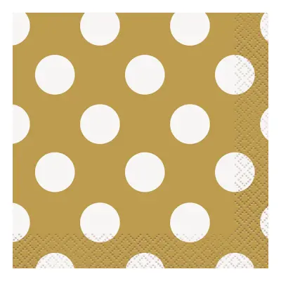 Kaffeservetter Guld Prickiga - 16-pack