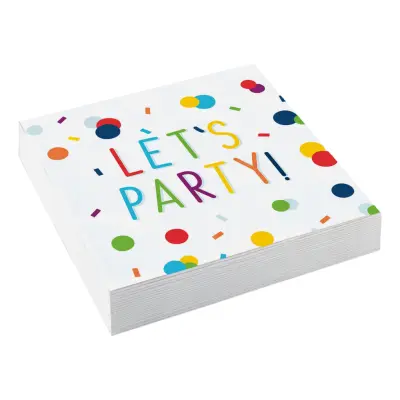 Kaffeservetter Happy Birthday Konfetti - 20-pack