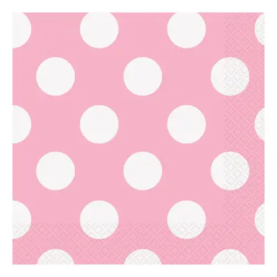 Kaffeservetter Ljusrosa Prickiga - 16-pack