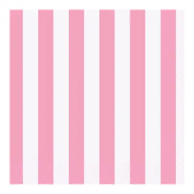 Kaffeservetter Ljusrosa Randiga - 16-pack