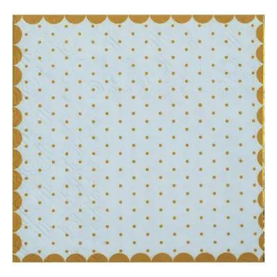 Kaffeservetter Prickiga Blå/Guld - 20-pack