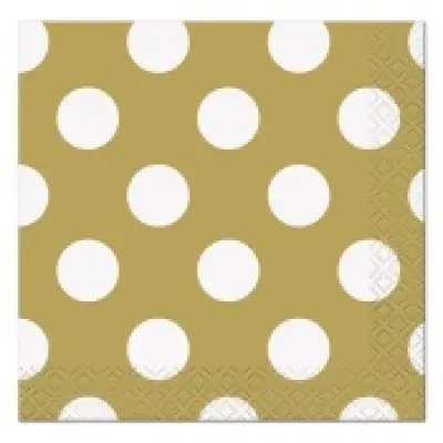 Kaffeservetter prickiga guld 16-pack