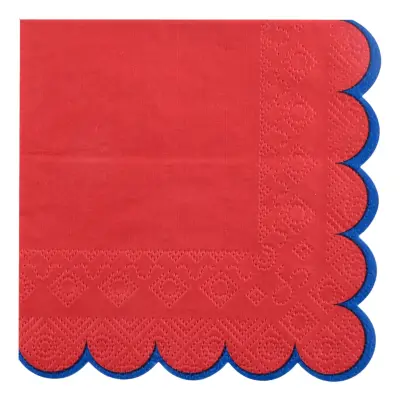 Kaffeservetter Röd/Blå - 12-pack