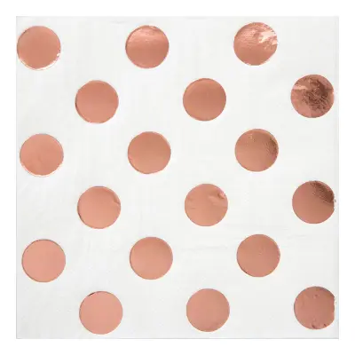 Kaffeservetter Roséguld Prickiga - 16-pack