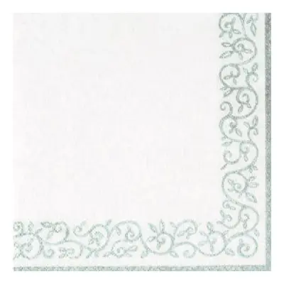 Kaffeservetter Silverbård - 20-pack