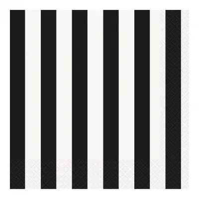 Kaffeservetter Svart/Vit Randiga - 16-pack