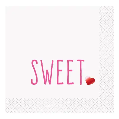 Kaffeservetter Sweet Heart - 16-pack