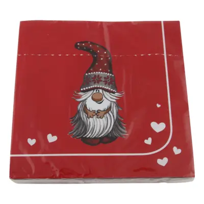 Kaffeservetter Tomte Röda - 20-pack