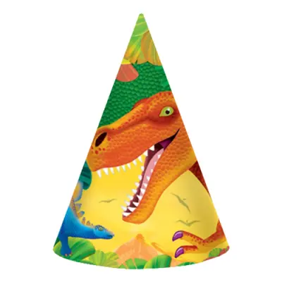 Partyhattar Dinosaurier - 8-pack