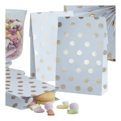 Kalaspåsar Guld Polka Dot Metallic - 8-pack