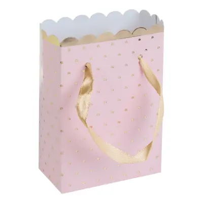 Kalaspåsar Prickiga Ljusrosa/Guld - 6-pack