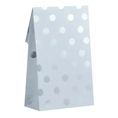 Kalaspåsar Silver Polka Dot Metallic - 8-pack
