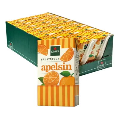 Kivik Apelsindryck med Sugrör - 27-pack