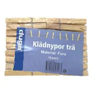 Klädnypor i Trä - 18-pack