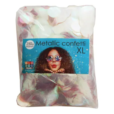 Konfetti Stora Färgskimrande Metallic - 250 gram