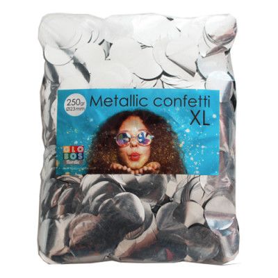 Konfetti Stora Silver Metallic - 250 gram