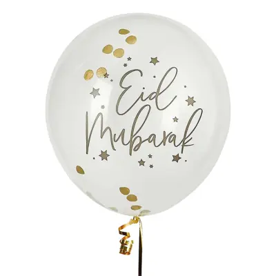 Konfettiballonger Eid Mubarak - 5-pack