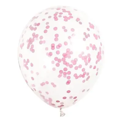 Konfettiballonger Ljusrosa - 6-pack