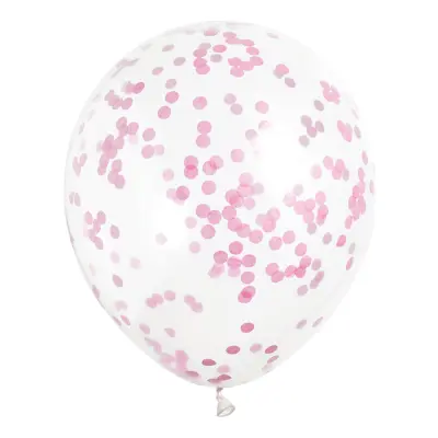 Konfettiballonger Rosa - 6-pack