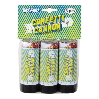 Konfettikanoner Mini Holografiska Regnbågsfärgade - 3-pack