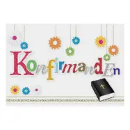 Konfirmationskort Blommor Handgjord