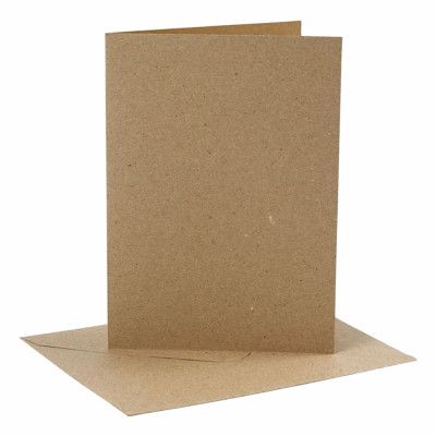 Kort med Kuvert Natur - 12,7 x 17,8 cm