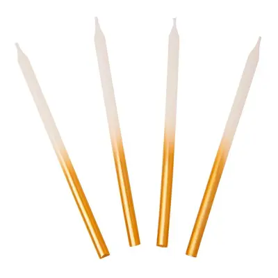 Långa Tårtljus Guld