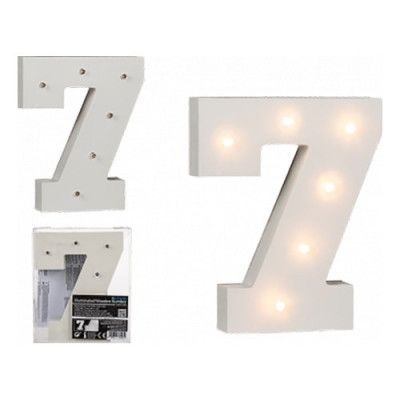 LED-Siffra i Trä Vit - Siffra 7