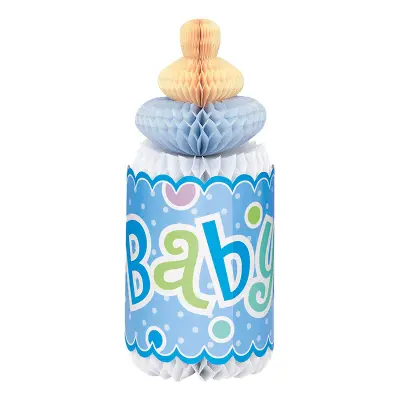 Bordsdekoration Nappflaska Honeycomb Blå