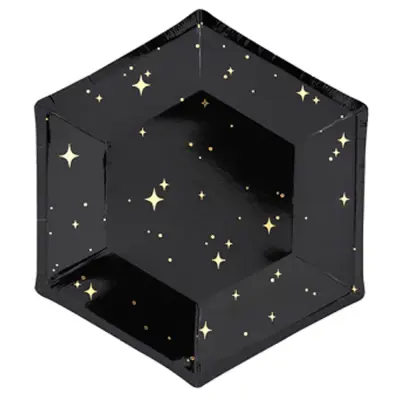 Let's Celebrate Pappersassiette Svart 6-pack