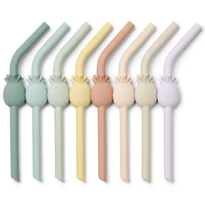 Liewood sugrör Carlson 8-pack, ananas/pale tuscany mix