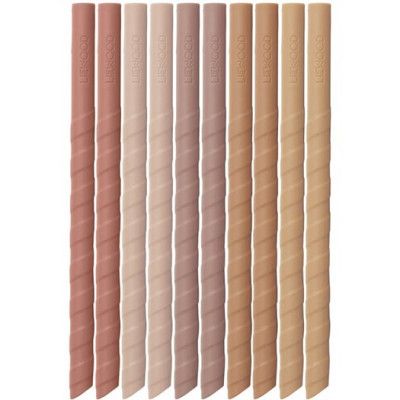 Liewood sugrör Timoti 10-pack, dark rose multi mix