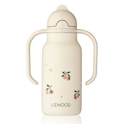 Liewood sugrörsflaska Kimmie rostfri med handtag, peach