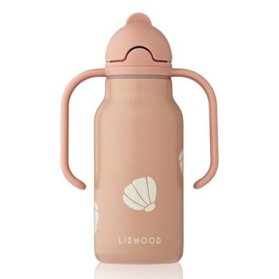 Liewood sugrörsflaska Kimmie rostfri med handtag, snäcka