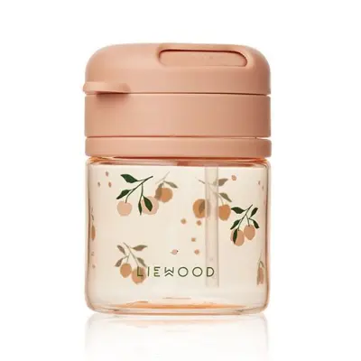Liewood sugrörsflaska Pavia 280 ml, peach/sea shell