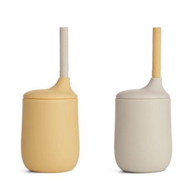 Liewood sugrörsmugg Ellis silikon 2-p, jojoba/sea shell