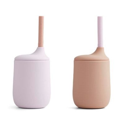 Liewood sugrörsmugg Ellis silikon 2-p, light lavender/rose