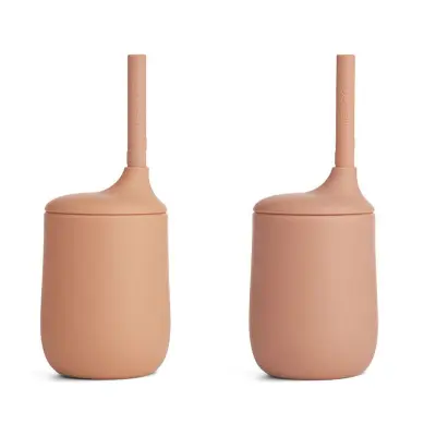Liewood sugrörsmugg Ellis silikon 2-p, tuscany rose/pale