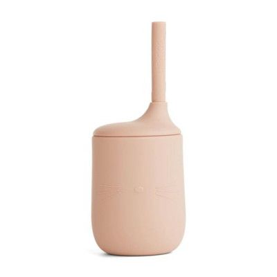 Liewood sugrörsmugg Ellis silikon, cat rose