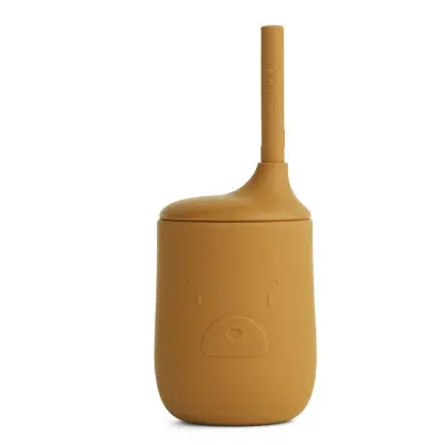 Liewood sugrörsmugg Ellis silikon, Mr bear golden caramel