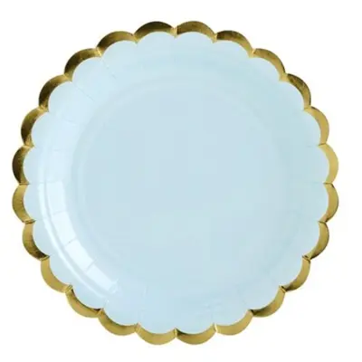 Lyxig Pappersassiette Ljusblå 18cm 6-pack